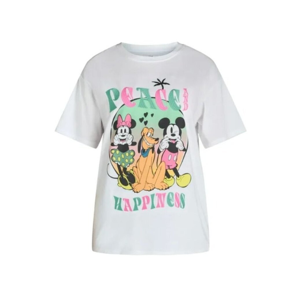 Disney Mickey Mouse Peace & Happiness Tee Shirt